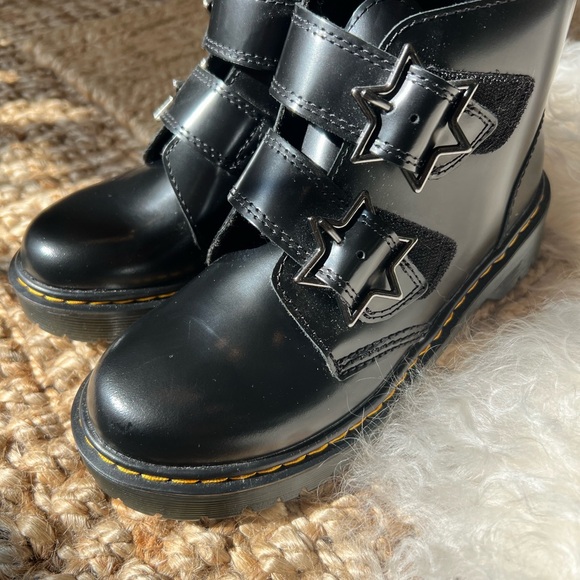 Dr. Martens Black Leather Combat Boots - Picture 3 of 11